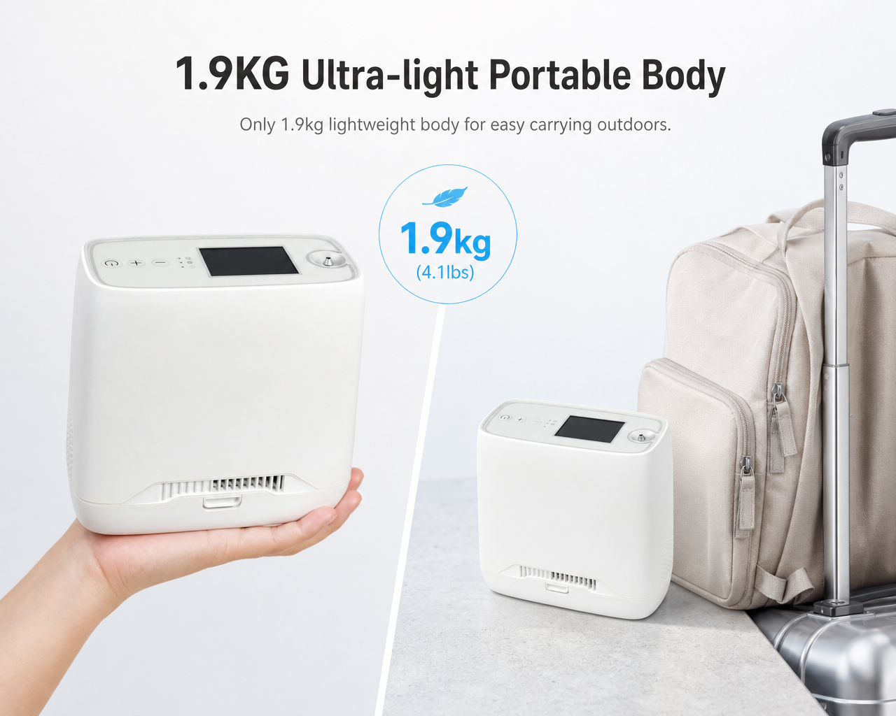 1-6L Pulse Dose Portable Oxygen Concentrator - ROV-06