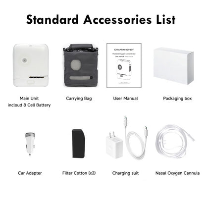 1-8L Lightweight Pulse Dose & Continuous Flow Oxygen Concentrator - CHO-08